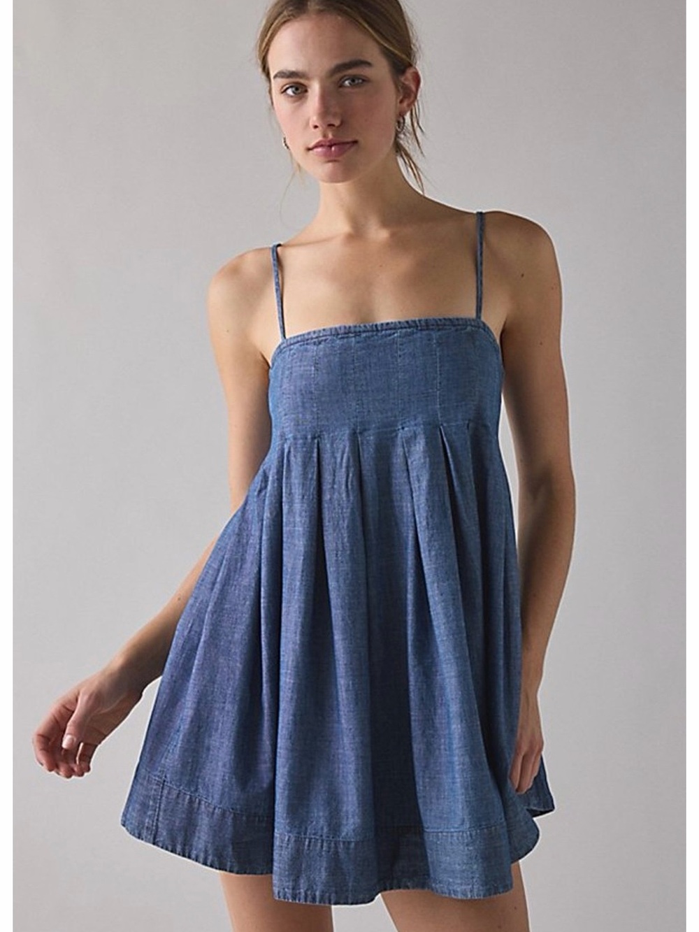 Urban Outfitters Blue Chambray Babydoll Dress